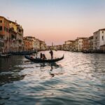 Gondola with sunset view