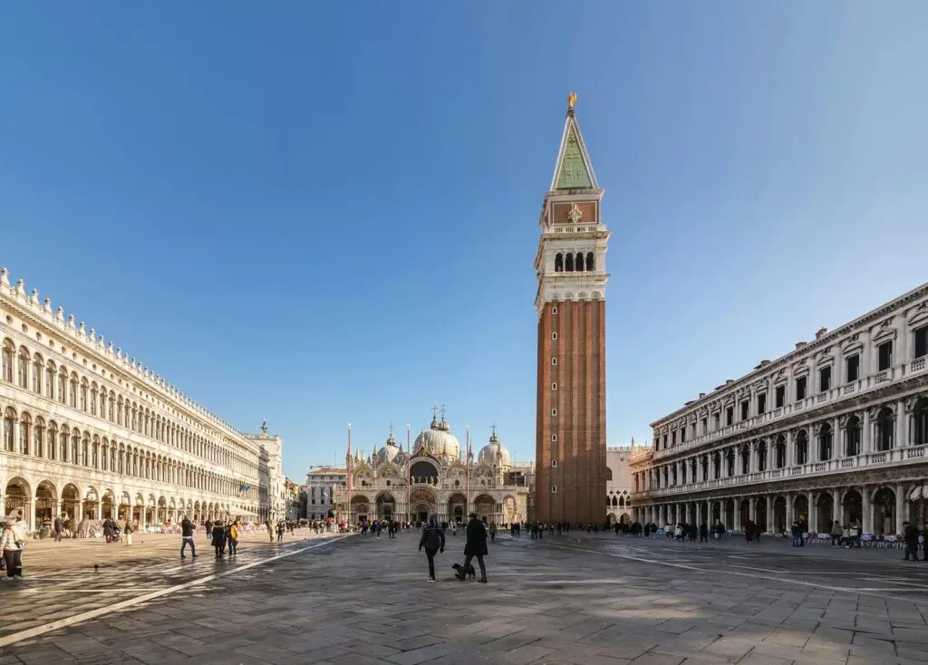 St. Mark's Square, Venice, with bell tower.