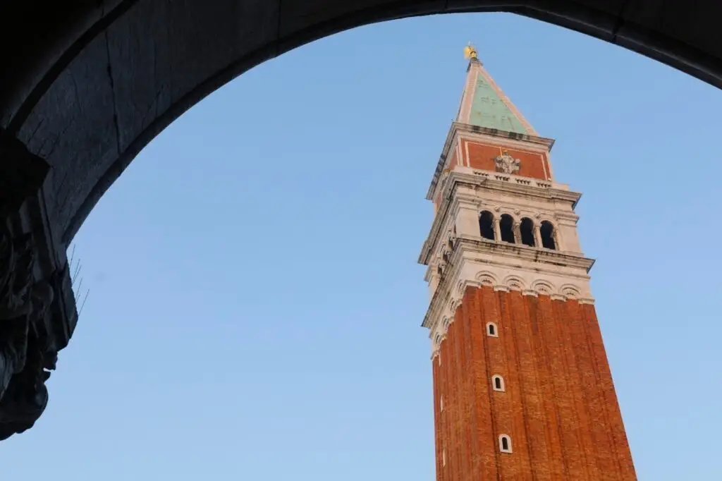 St. Mark's Campanile viewed through an archway